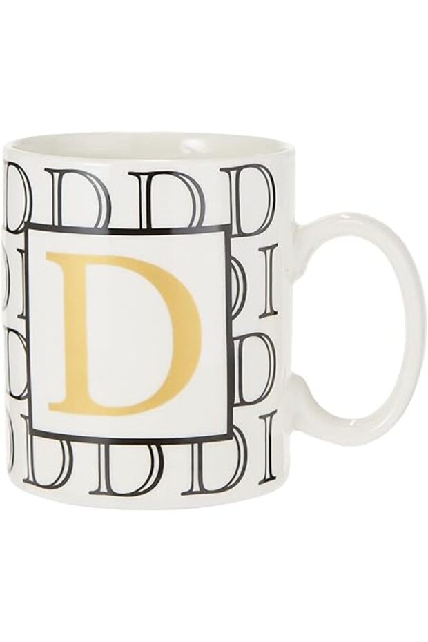 Letter D Printed Porcelain Tea Coffee Mug BD-MUG-D