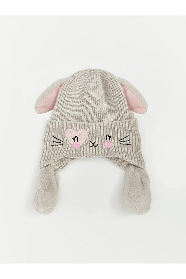 Grey moving girl child snow hat