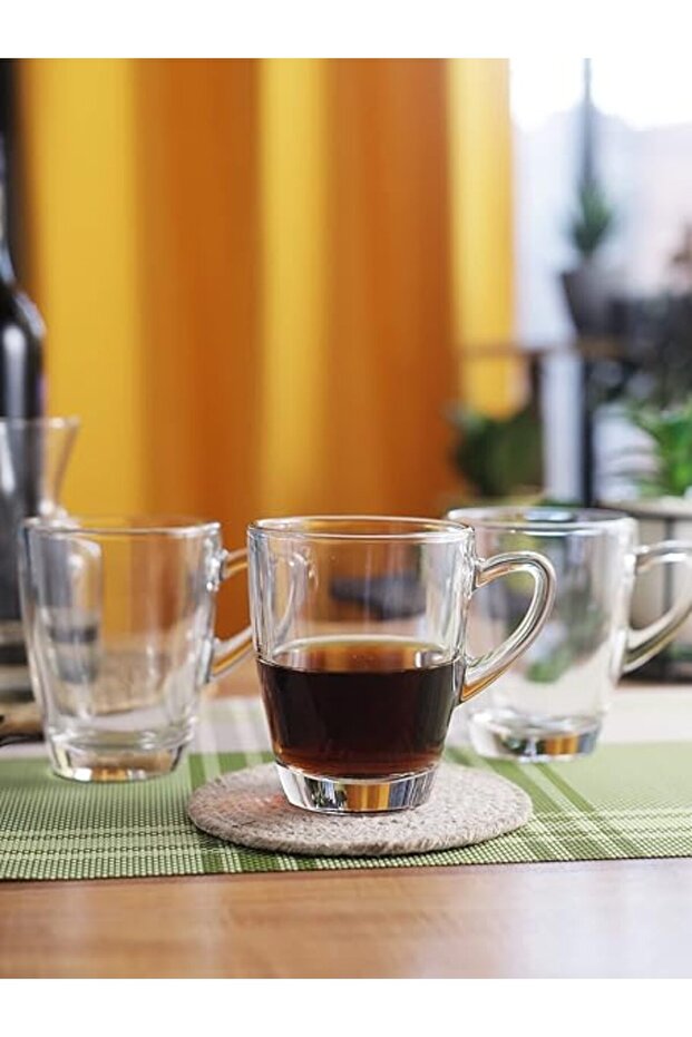 Kenya Mug Set of 6 Clear 320ml Espresso Tea Coffee Cappuccino Latte Cup