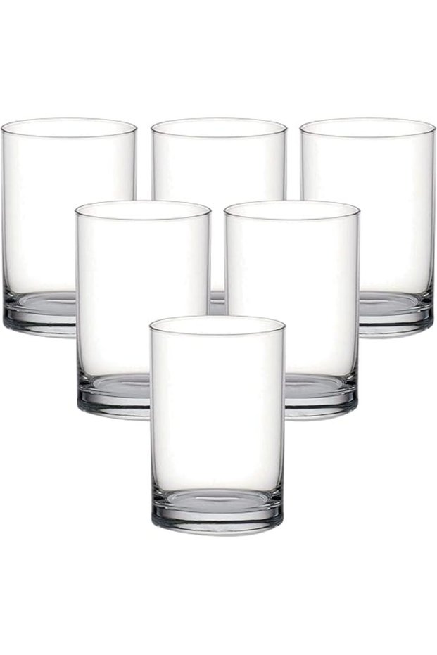 Fin Line Juice Glass Set of 6 – 175ml Clear Beverage & Water Tumblers, B01206