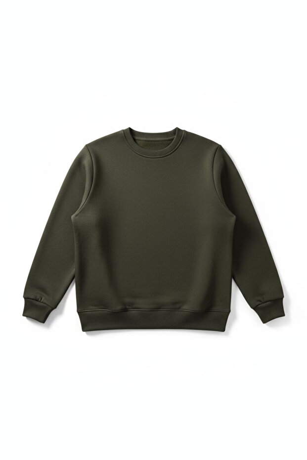 سترة رياضية أساسية للرجال بثلاث خيوط - مع بطانة من الصوف - ياقة مستقيمة - 4