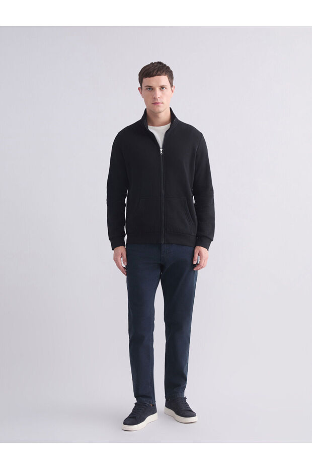 Standart Kalıp Dik Yaka Erkek Triko Hırka - 2