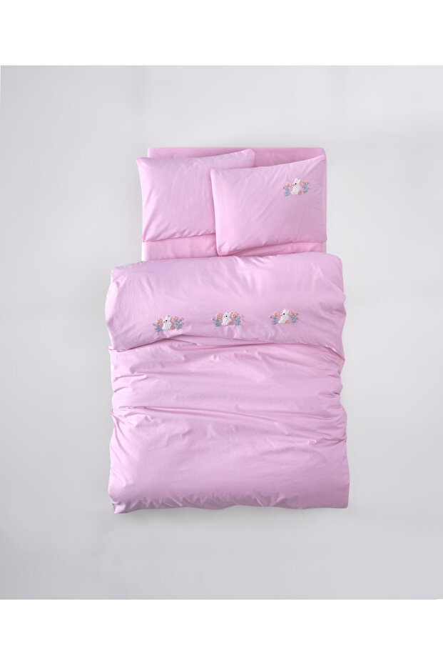 Hand Embroidered 100% Cotton Baby Bedding Set – Ranforce, Skin-Friendly, Anti-Shrink Fabric 4 Pieces