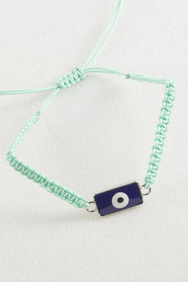 Rectangular Evil Eye Macrame Braided Bracelet - 2