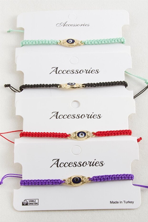 سوار مجدول من مادة مكرامية للعين - 1