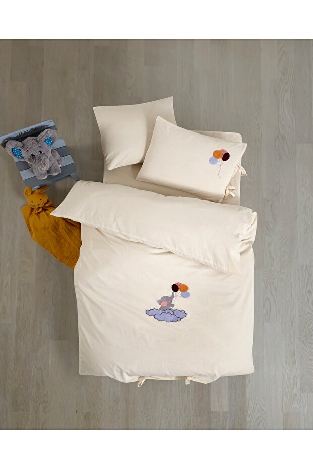 Hand Embroidered 100% Cotton Baby Bedding Set – Ranforce, Skin-Friendly, Anti-Shrink Fabric 4 Pieces