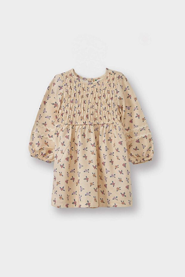 Kız Bebek Çiçekli Twill Elbise G3513A525AU - 1