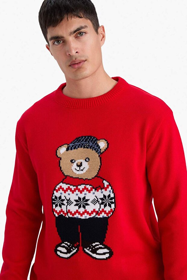 Yılbaşı Temalı Triko Kazak G1119AX25WN - 5