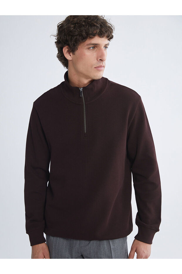 Southblue Zippered Stand Collar Long Sleeve Men's Sweatshirt