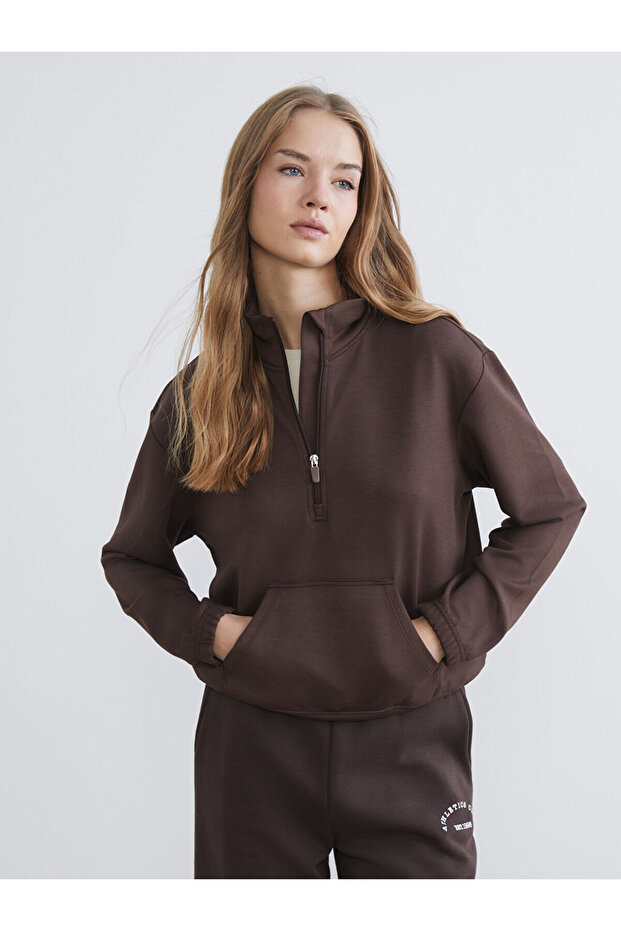 Vizyon New Season Stand Collar Women's Sweatshirt