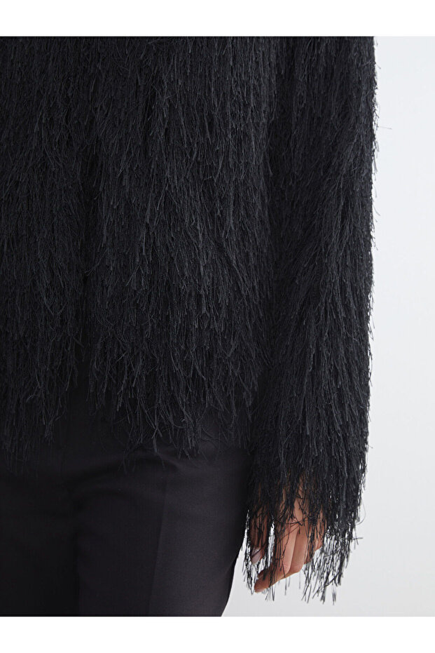 Bisiklet Yaka Püsküllü Ceket - 3