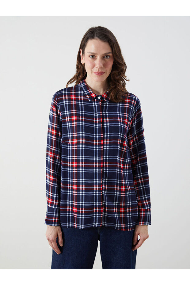 Two Mt Shop Quality Lcw Eco Beige Plaid Women's Shirt