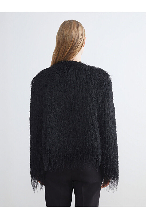 Bisiklet Yaka Püsküllü Ceket - 4