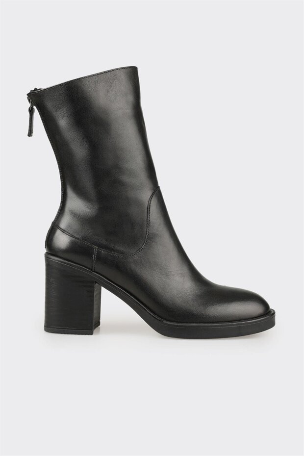 Siyah Deri Kadın Günlük Bot - 1