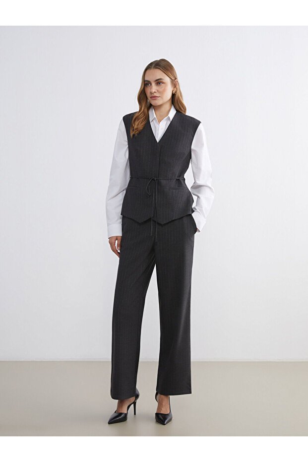 Elastic Waist Striped Women's Trousers