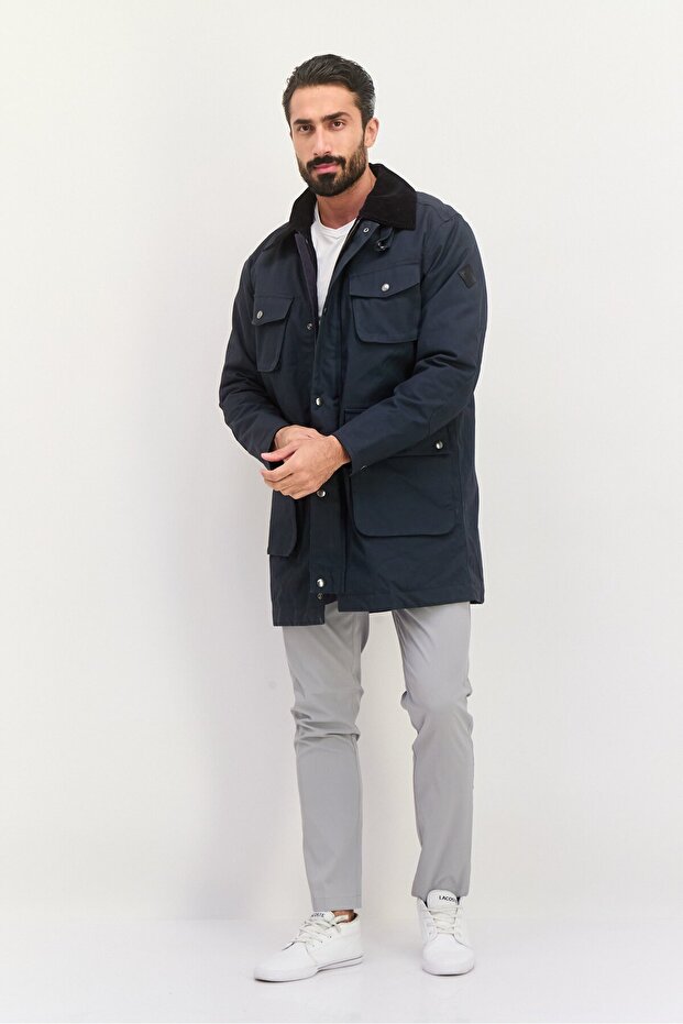 جاكيت بومبر رجالي مزدوج الطبقات، أسود - 4