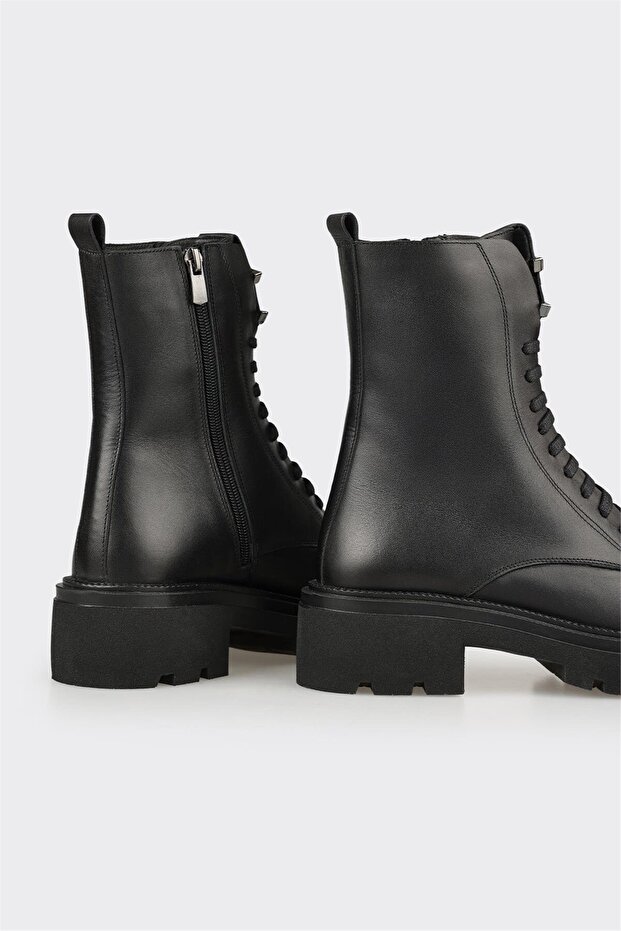 Siyah Deri Kadın Günlük Bot - 4