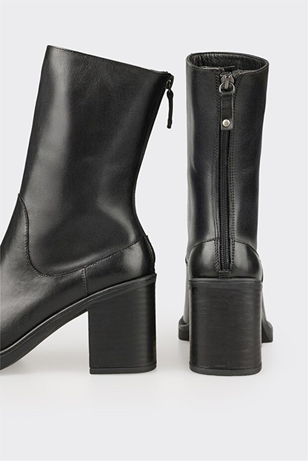 Siyah Deri Kadın Günlük Bot - 4