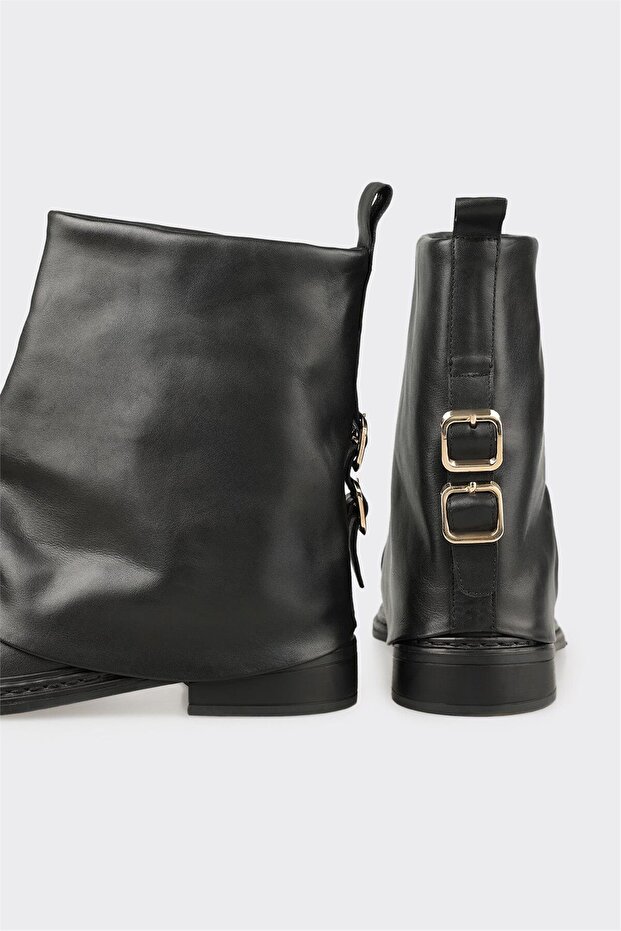 Siyah Deri Kadın Günlük Bot - 4