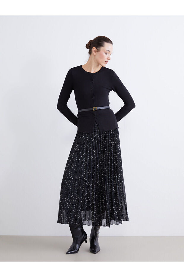 Bisiklet Yaka Kadın Hırka - 2