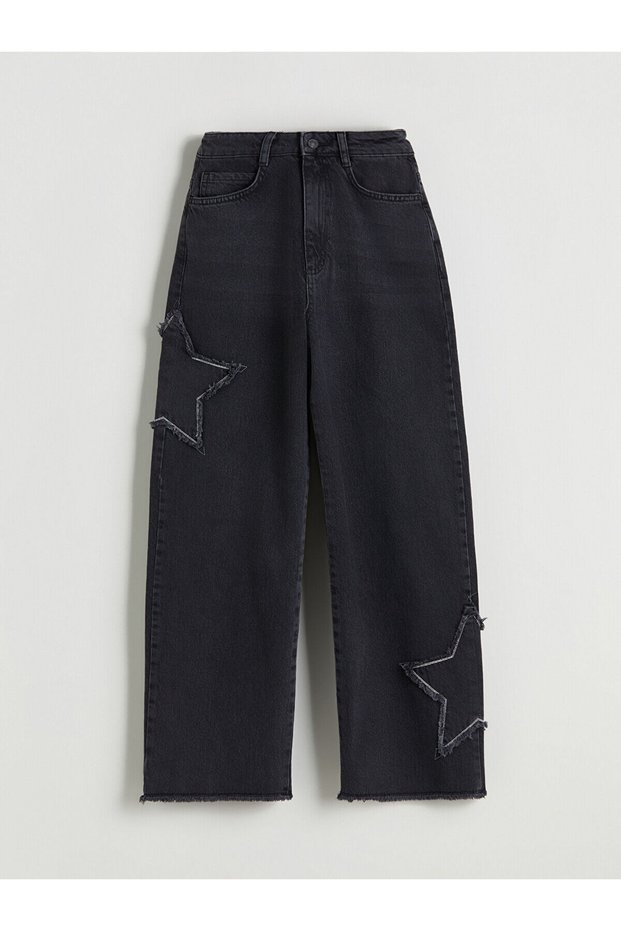 Lcw Kids Black Wideleg Girls' Jean Pants W5Iq37Z4
