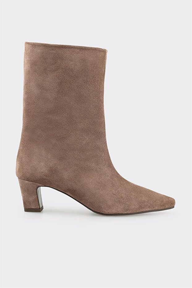 Vizon Deri Kadın Klasik Bot - 1