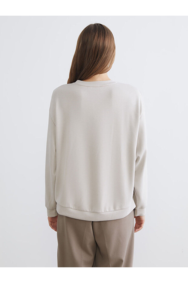 Peak Yeni Sezon Bisiklet Yaka Oversize Taşlı Bluz - 4