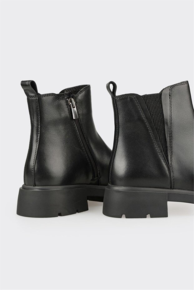 Siyah Deri Kadın Günlük Bot - 4