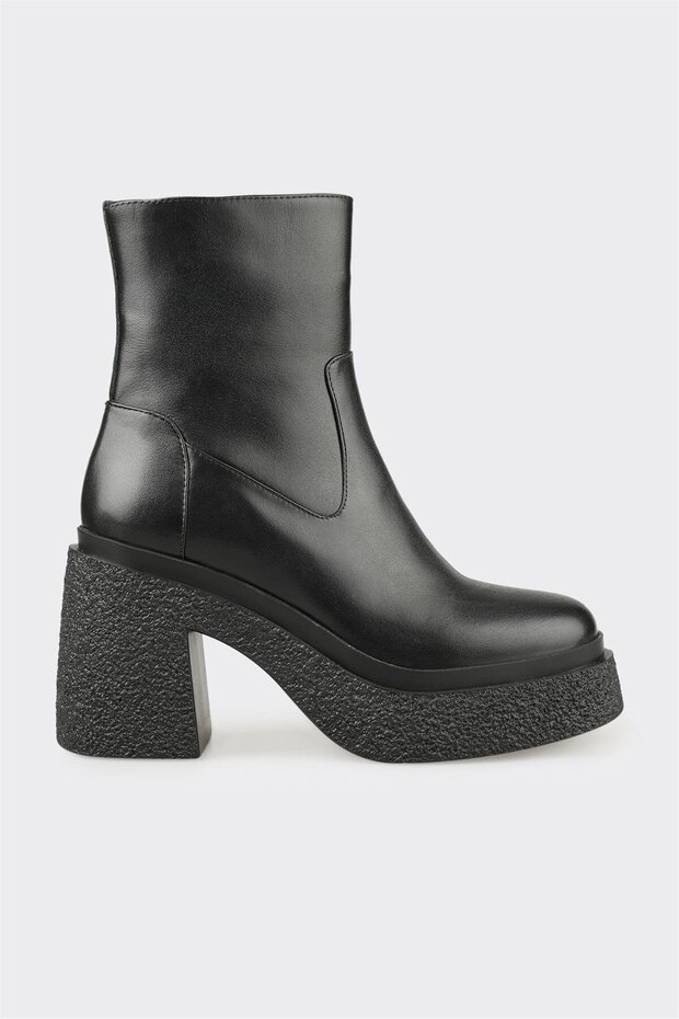 Siyah Deri Kadın Günlük Bot - 1