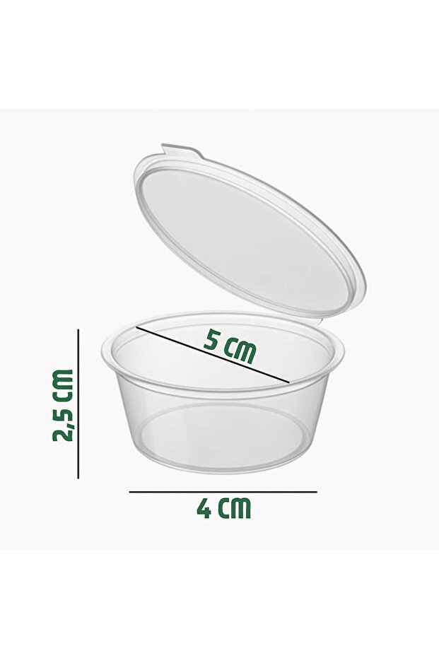 30 ml Kendinden Kapaklı Şeffaf Sosluk – Sızdırmaz, Sıcağa Dayanıklı, Tekrar Kullanılabilir 50’li Set - 9