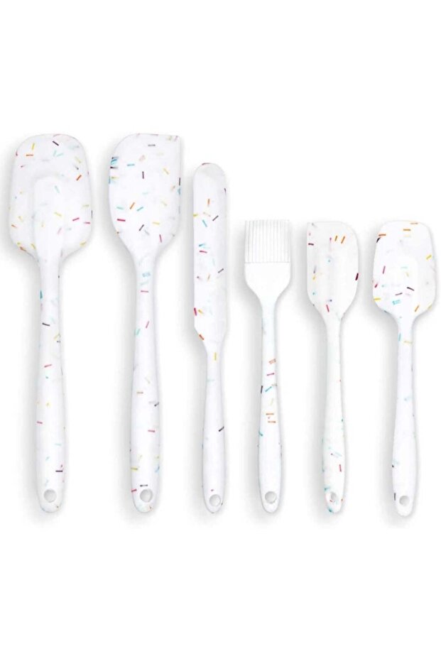 6-Piece Silicone Spatula Set, Heat Resistant, BPA-Free, for Kitchen Baking Cooking,