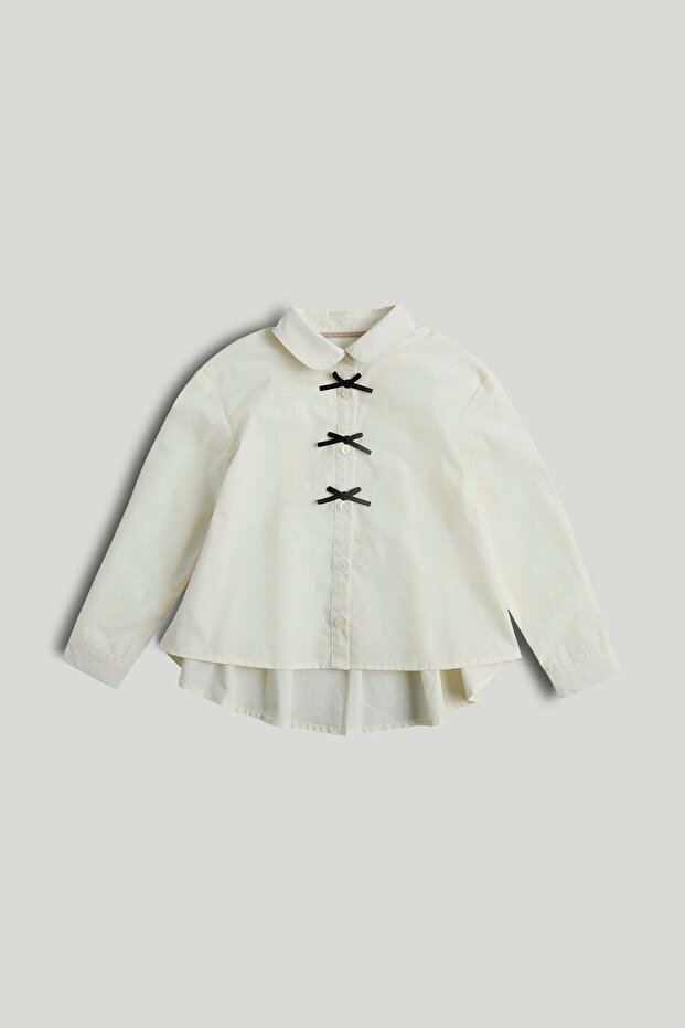 Cream Back Pleated Shirt