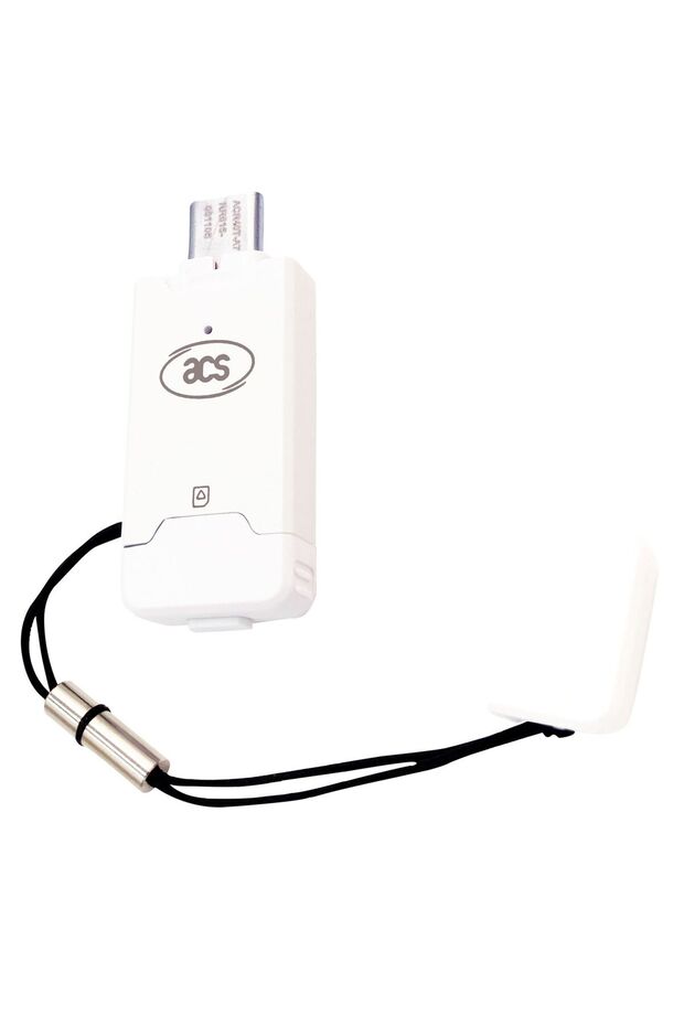 ACS ACR40T USB-C Smart SIM Card Reader with Button and Loop, ACR40T-A7 - 1