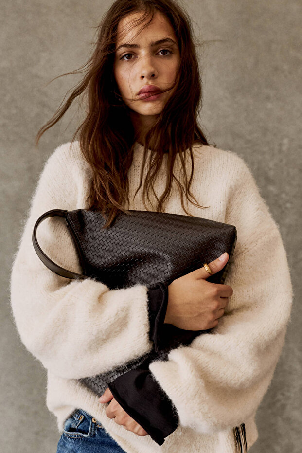 Örgü shopper çanta - 1