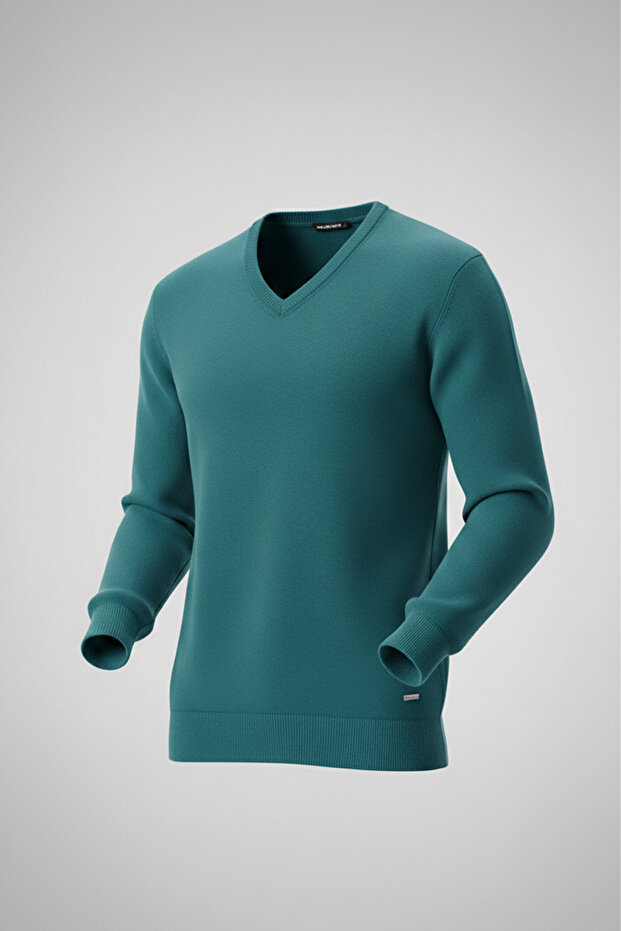 Erkek V Yaka Triko Kazak - 5