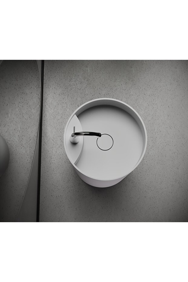 Monoblok Bibao Round Solid Banyo Lavabosu - 3