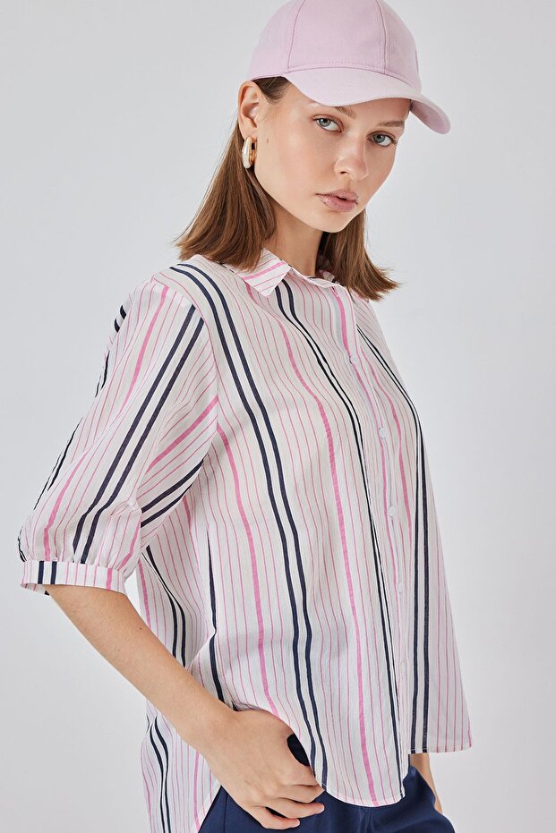 BDART Çizgili Poplin Gömlek - 3