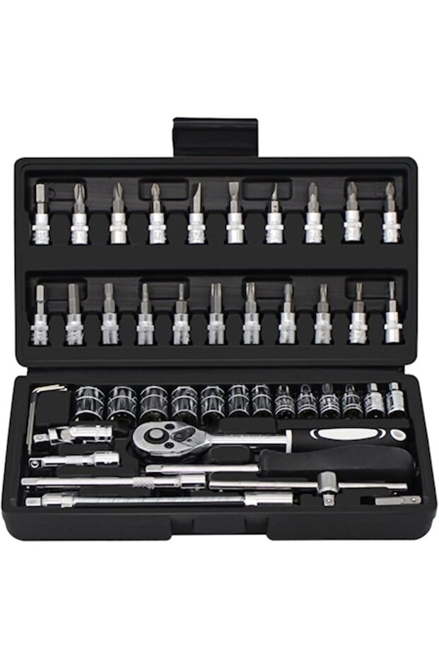 46-piece Chrome Vanadium Socket & Screwdriver Tool Kit - 1