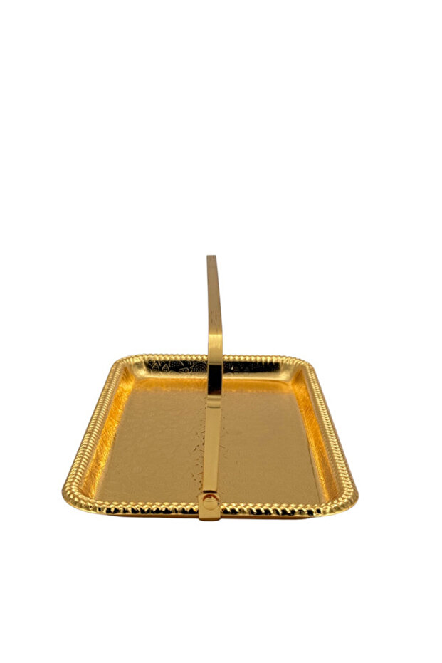 صينية ديكورية من بي آند دي، شكل مستطيل، لون ذهبي - 6
