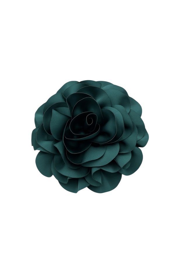 Oversized Flower Brooch Forest Green