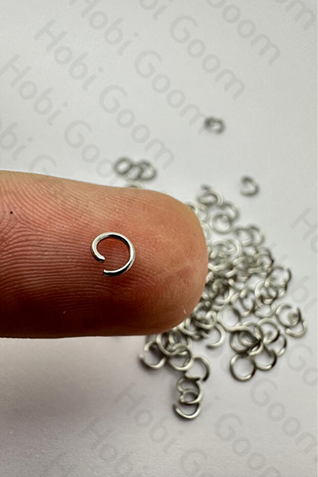Hobi Goom Takı Yapımı / Üretimi İçin 0,4mm(Küçük) Silver Renk Paslanmaz Çelik Atlama Halka | 50 adet