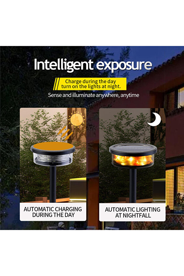 Solar LED String Light IP65 Waterproof Dusk to Dawn Sensor Auto On/Off Garden Light - 3
