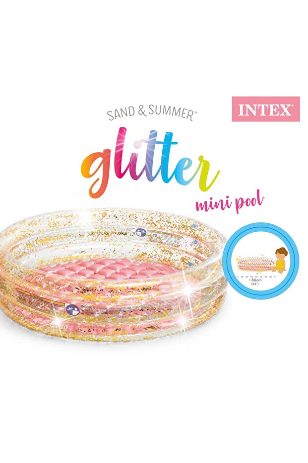 مسبح صغير لامع باللون الوردي - 3