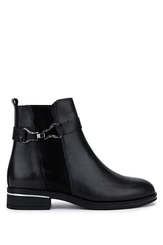 Women's Genuine Leather Black Casual Boots
