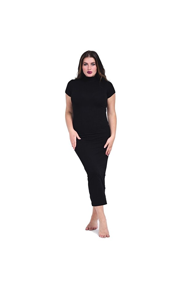 highneck half sleeve long dress egyption cotton 100%