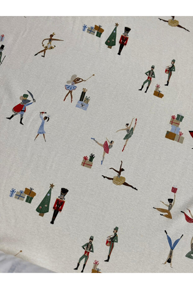 New Year Themed Printed Ribana Fabric - 100% Organic Cotton | In 170 cm