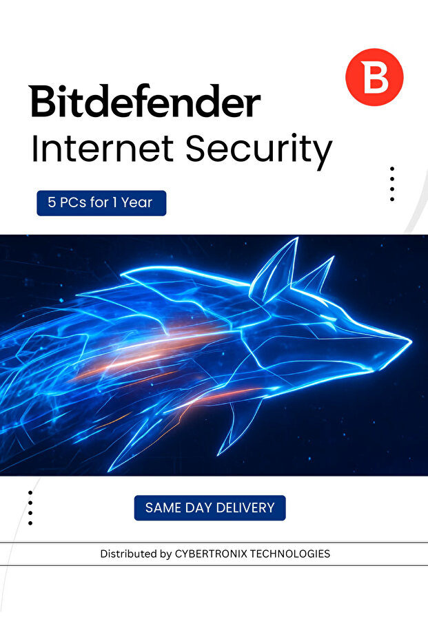 Internet Security | 5 PCs for 1 Year | Digital License | SAME DAY DELIVERY - 1