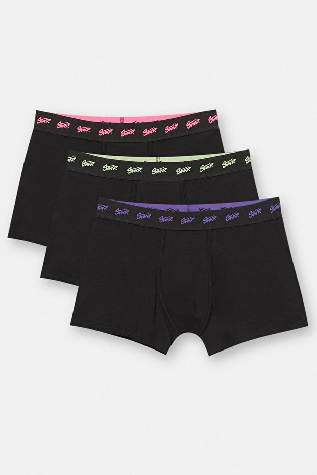 3'lü STWD flüor logolu boxer paketi - 1