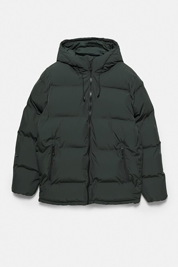 Kapüşonlu ısı yalıtımlı şişme ceket - 6