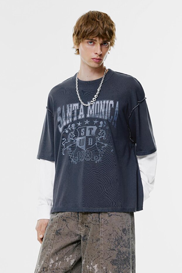 Çift kollu Santa Monica tişörtü - 5